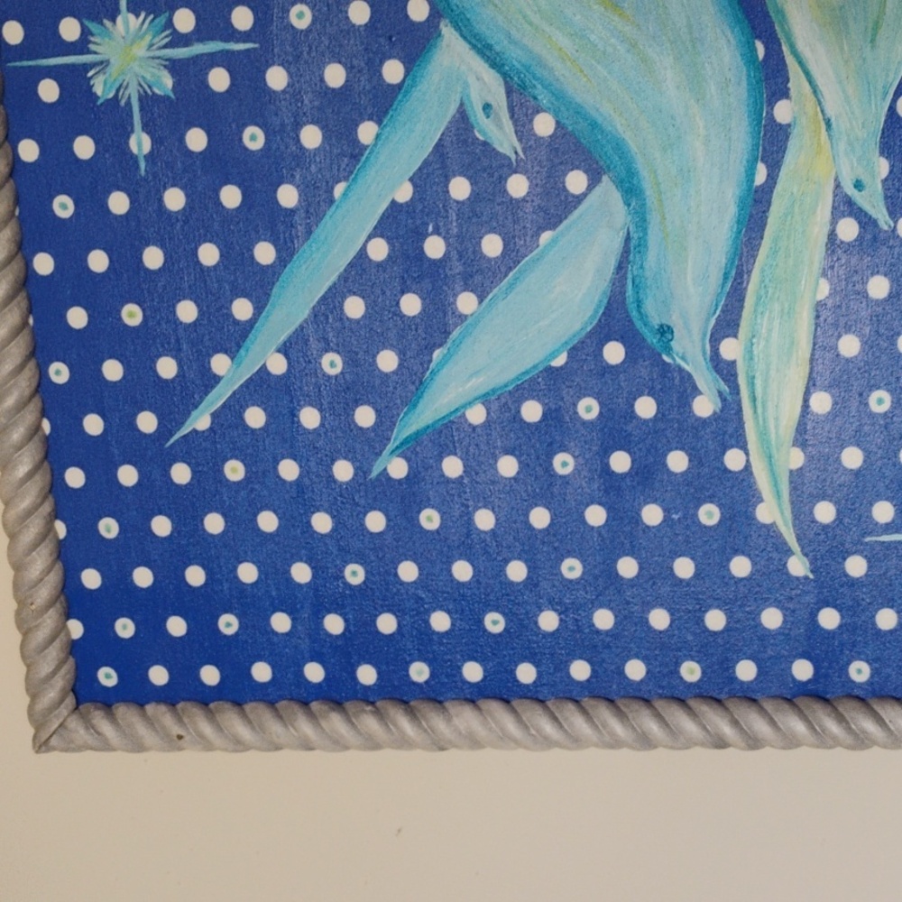 Abstract Blue and Green Bird Canvas Art - Picture 3 of 4